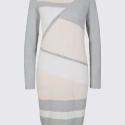 Robe En Tricot Imitation Patchwork Tendance -Feminisca Soldes Magasin 001.99EXT65442 A03.004