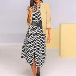 Robe Imprimée Imprimé Tendance -Feminisca Soldes Magasin 006.00FA209845 002.001