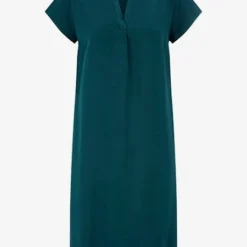 Robe évasée Manches Courtes Col Rond Encolure En V -Feminisca Soldes Magasin 011.00B0257439 A52.001