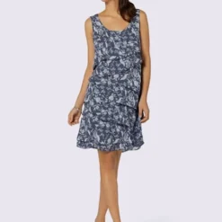 Robe à Motif Floral Et Effet Superposé Affinant -Feminisca Soldes Magasin 013.00F0156443 B03.001