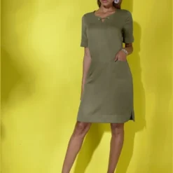 Robe Fourreau Mélange De Lyocell Et De Viscose De Qualité