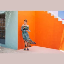 Robe Imprimée Coupe Extra-longue Tendance