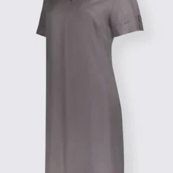 Robe Col V Manches Courtes à Revers Et Brides -Feminisca Soldes Magasin 030.00F0257441 B10.002