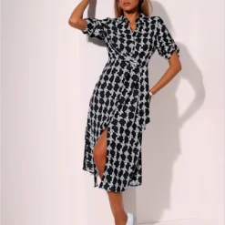 Robe Patte De Boutonnage Sur Toute La Longueur