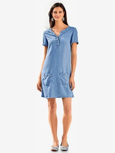 Robe En Jean Look Décontracté Tendance 2 Robe En Jean Look Décontracté Tendance – Image 2