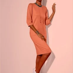 Robe En Jersey Mélange De Viscose Doux