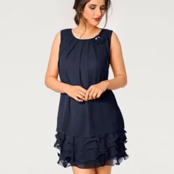 Robe De Cocktail Qualité Crêpe Légère Et Fluide -Feminisca Soldes Magasin 076.99EXT64042 A09.049