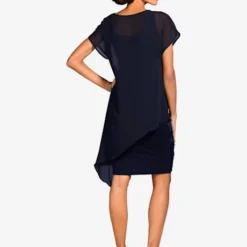 Robe De Cocktail Jupe Devant Avec Paillettes -Feminisca Soldes Magasin 100.99EXT64042 A09.014