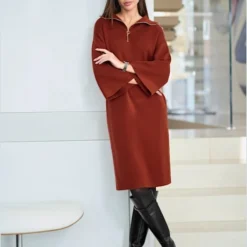 Robe En Tricot Col Camionneur