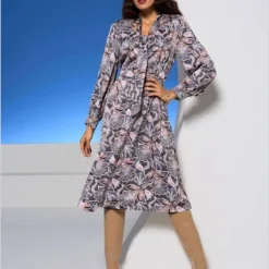 Robe Imprimée Lien à Nouer à L'encolure