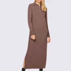 Robe En Tricot Col Polo Sportif