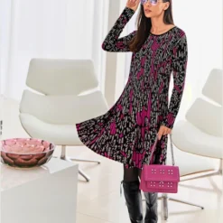 Robe En Tricot Coupe Légèrement évasée