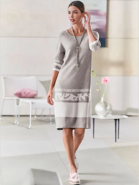 Robe En Tricot Manches 3/4 Mode 1 Robe En Tricot Manches 3/4 Mode