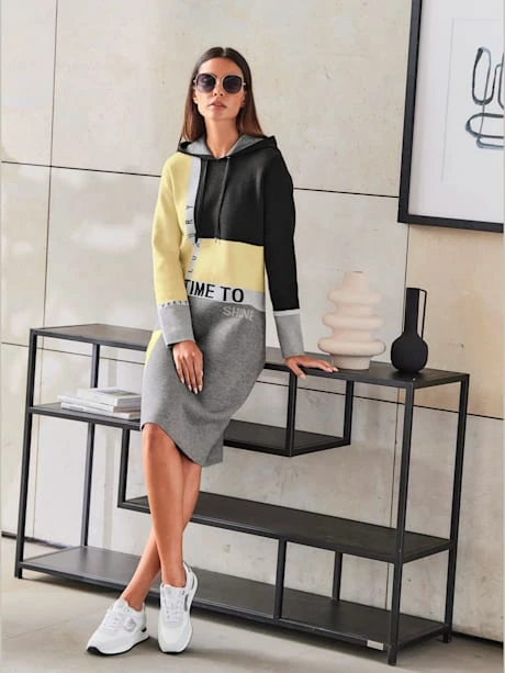 Robe En Tricot Motif Patchwork Moderne 1 Robe En Tricot Motif Patchwork Moderne