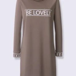 Robe En Jersey Inscription Avec Petites Pierres Brillantes Fantaisie