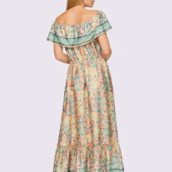 Robe Imprimée Peut être Porté En Encolure Ronde Ou Carmen -Feminisca Soldes Magasin 125.00ZUK66647 B23.001