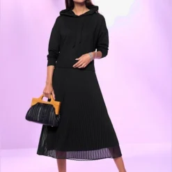 Robe En Jersey Superbe Mélange De Matières