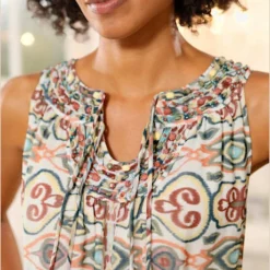 Robe Imprimée Pierres Fantaisie Le Long De L'encolure -Feminisca Soldes Magasin 128.00ZUK66647 006.018