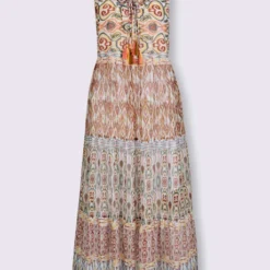 Robe Imprimée Pierres Fantaisie Le Long De L'encolure -Feminisca Soldes Magasin 128.00ZUK66647 B35.001