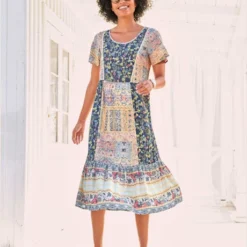 Robe Imprimée Imprimé Patchwork