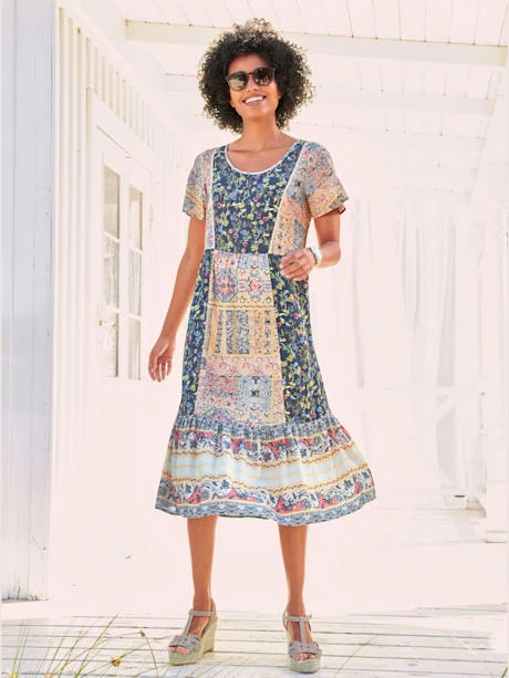 Robe Imprimée Imprimé Patchwork 1 Robe Imprimée Imprimé Patchwork