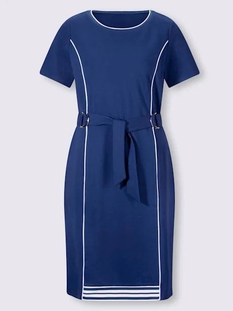 Robe Légère Col Rond Contrasté 4 Robe Légère Col Rond Contrasté – Image 4