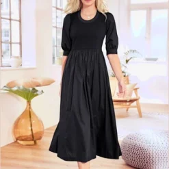 Robe Manches Bouffantes Discrètes