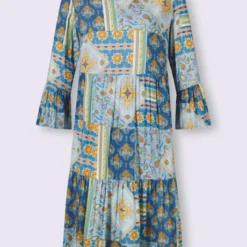 Robe Imprimée Motif Patchwork Moderne -Feminisca Soldes Magasin 159.00ZUK66547 B23.001