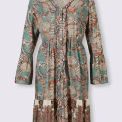 Robe Imprimée Encolure En V Féminine -Feminisca Soldes Magasin 161.00ZUK66547 B14.001