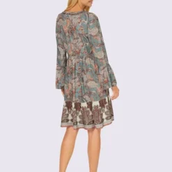 Robe Imprimée Encolure En V Féminine -Feminisca Soldes Magasin 161.00ZUK66547 B15.001