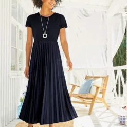 Robe Plissée Jupe à Panneaux évasée