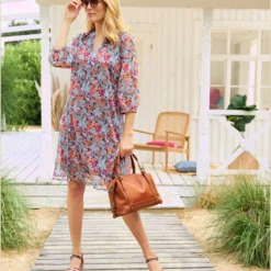 Robe Imprimée Qualité Froissée, Repassage Superflu