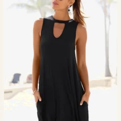 Robe De Plage Encolure Choker Tendance