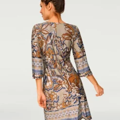Robe Imprimée Laçage à L'encolure -Feminisca Soldes Magasin 235.99EXT64042 A09.049