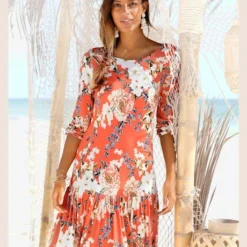 S.Oliver Robe En Jersey Manches 3/4 élastiquées