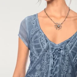 Robe Brodée Look Romantique -Feminisca Soldes Magasin 465.99EXT64042 A09.053