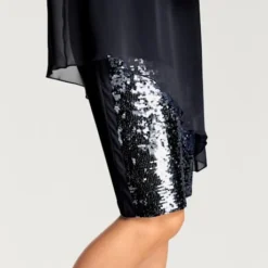 Robe De Cocktail Jupe Devant Avec Paillettes -Feminisca Soldes Magasin 480.99EXT64042 A09.090