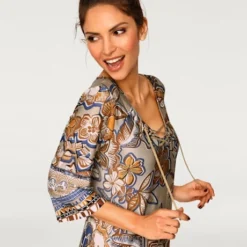 Robe Imprimée Laçage à L'encolure -Feminisca Soldes Magasin 493.99EXT64042 A09.020