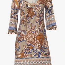 Robe Imprimée Laçage à L'encolure -Feminisca Soldes Magasin 493.99EXT64042 A09.021