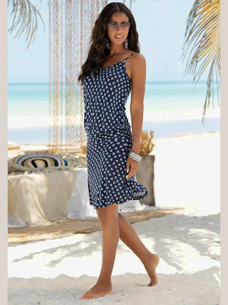 Robe De Plage Encolure Légèrement Froncée 1 Robe De Plage Encolure Légèrement Froncée