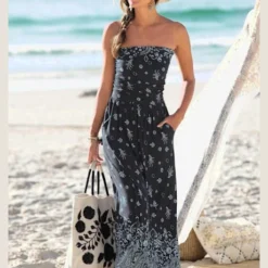 S.Oliver Robe Longue Robe En Jersey Avec Bordure Imprimée