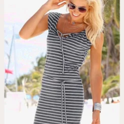 VENICE BEACH Robe En Jersey Robe Rayée Sportive