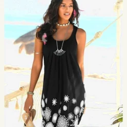 Robe De Plage Encolure Ronde