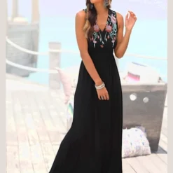 Buffalo Robe Longue Imprimé Imitation Broderie Sur Le Haut